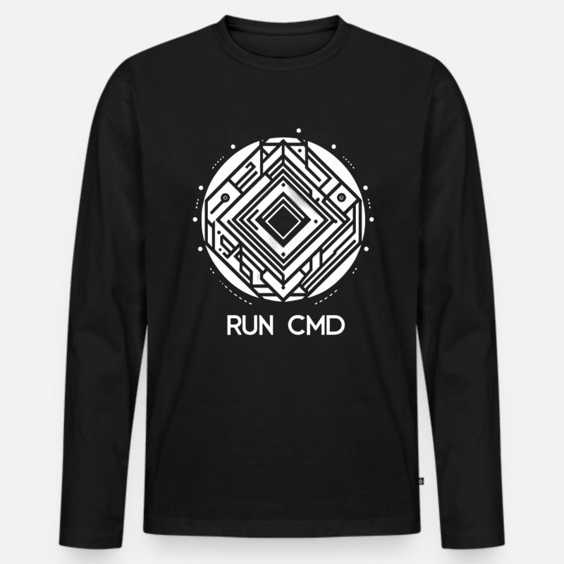 Run Cmd 32 - Männer Premium Bio Langarmshirt - Schwarz