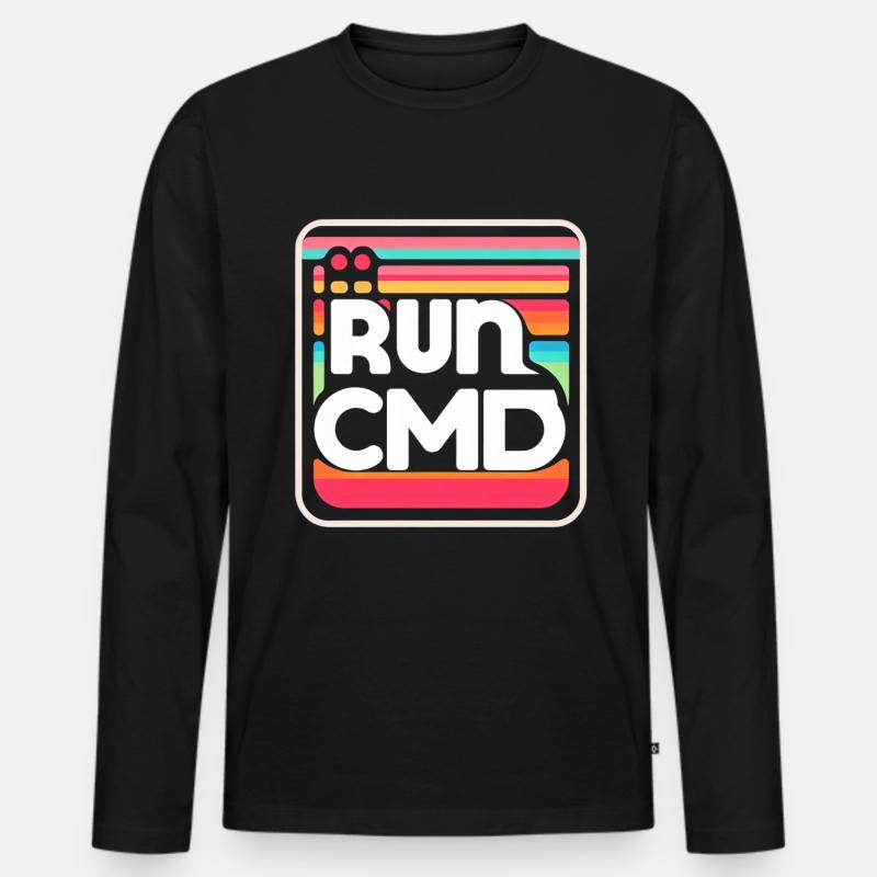 Run Cmd 35 - Männer Premium Bio Langarmshirt - Schwarz