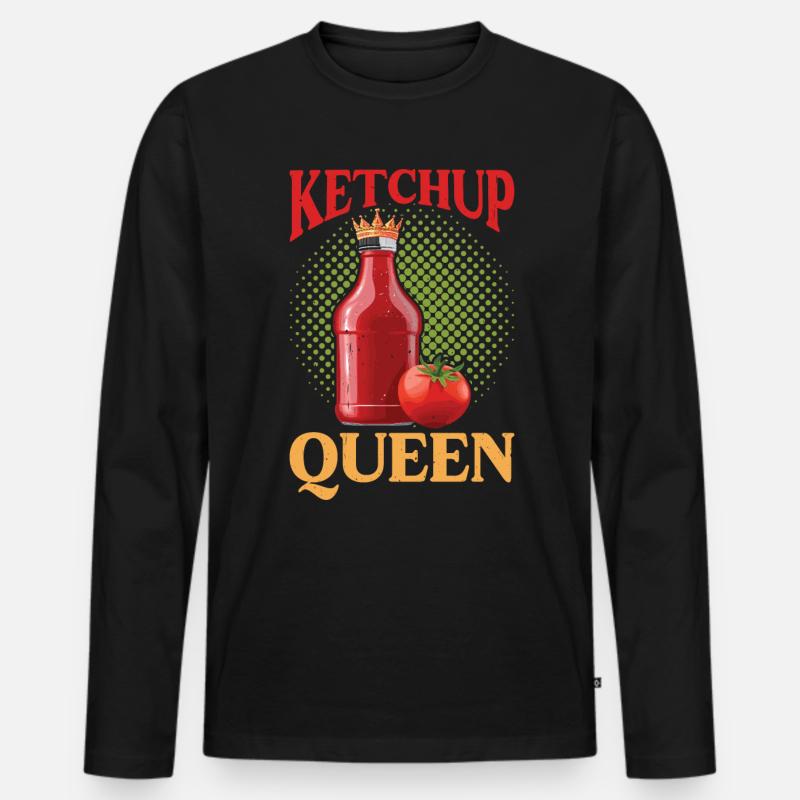 Ketchup Queen 20 - Männer Premium Bio Langarmshirt - Schwarz