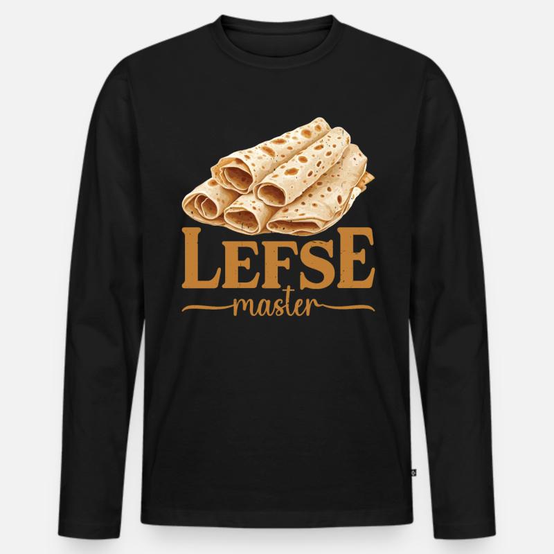 Lefse Master 32 - Männer Premium Bio Langarmshirt - Schwarz