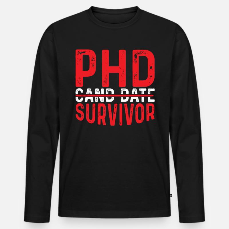 Phd Candidate Survivor 12 - Männer Premium Bio Langarmshirt - Schwarz