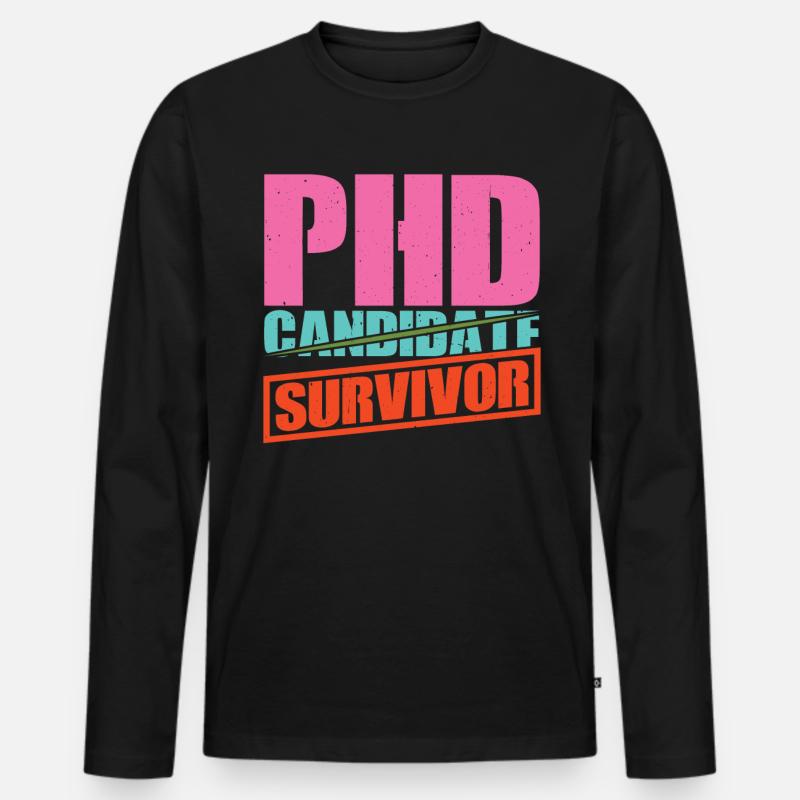 Phd Candidate Survivor 13 - Männer Premium Bio Langarmshirt - Schwarz