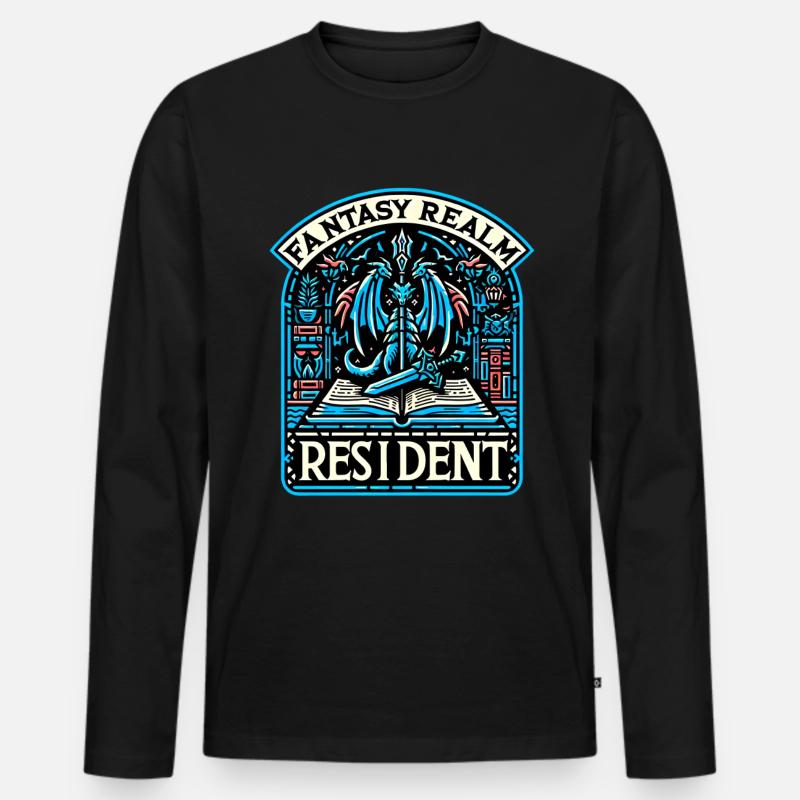 Fantasy Realm Resident 2 - Männer Premium Bio Langarmshirt - Schwarz