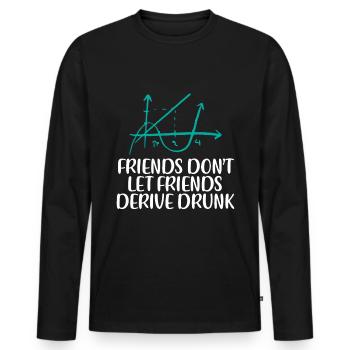 Les amis ne laissent pas leurs amis dériver ivre 4 - T-shirt manches longues Premium bio Homme - noir - Devant - Nico (187cm)