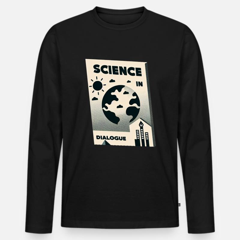 Science in Dialogue - Männer Premium Bio Langarmshirt - Schwarz