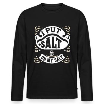 J’ai mis du sel sur mon sel 6 - T-shirt manches longues Premium bio Homme - noir - Devant - Nico (187cm)