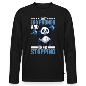 I Lost 100 Pounds And I'm Not Stopping 20 - Männer Premium Bio Langarmshirt - Schwarz - Vorne - Nico (187cm)