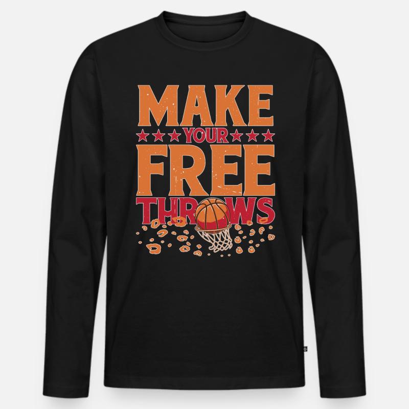Make Your Free Throws 5 - Männer Premium Bio Langarmshirt - Schwarz