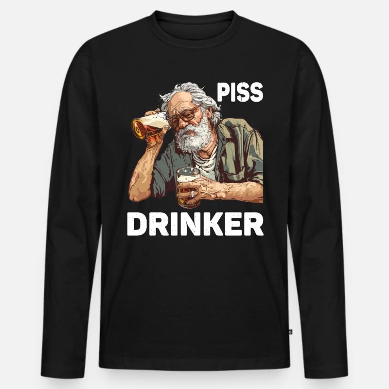 Piss Drinker 46 - Männer Premium Bio Langarmshirt - Schwarz