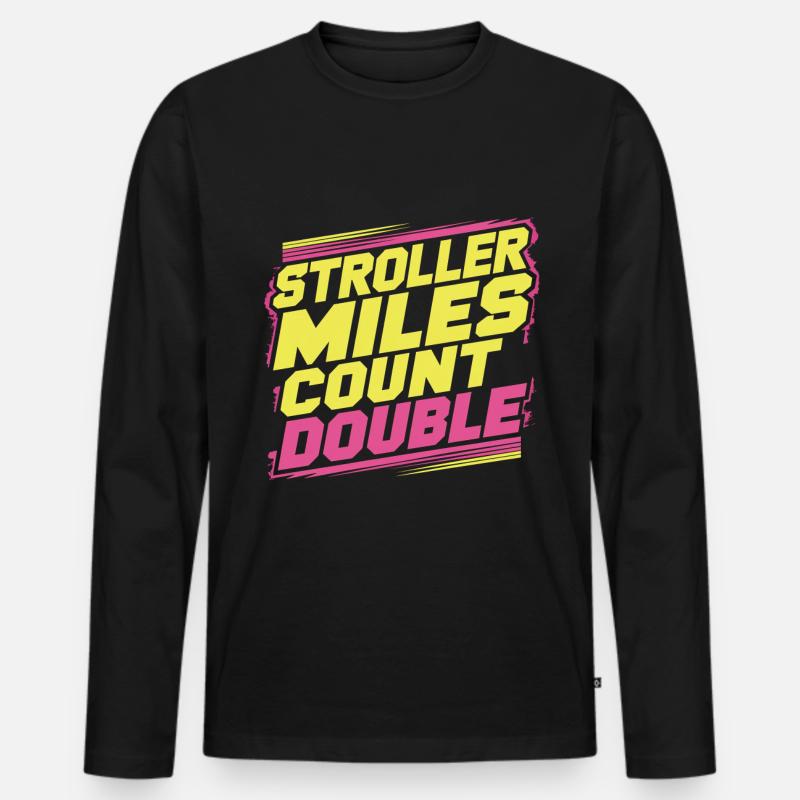 Stroller Miles Count Double 13 - Männer Premium Bio Langarmshirt - Schwarz
