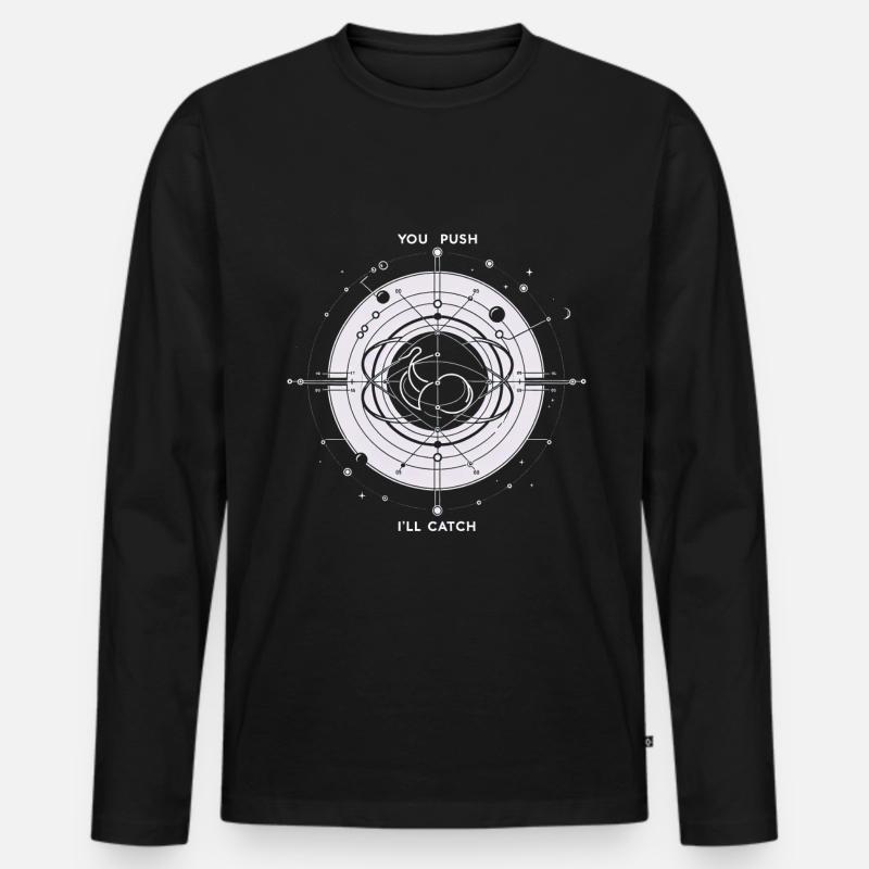 You Push I'll Catch 14 - Männer Premium Bio Langarmshirt - Schwarz
