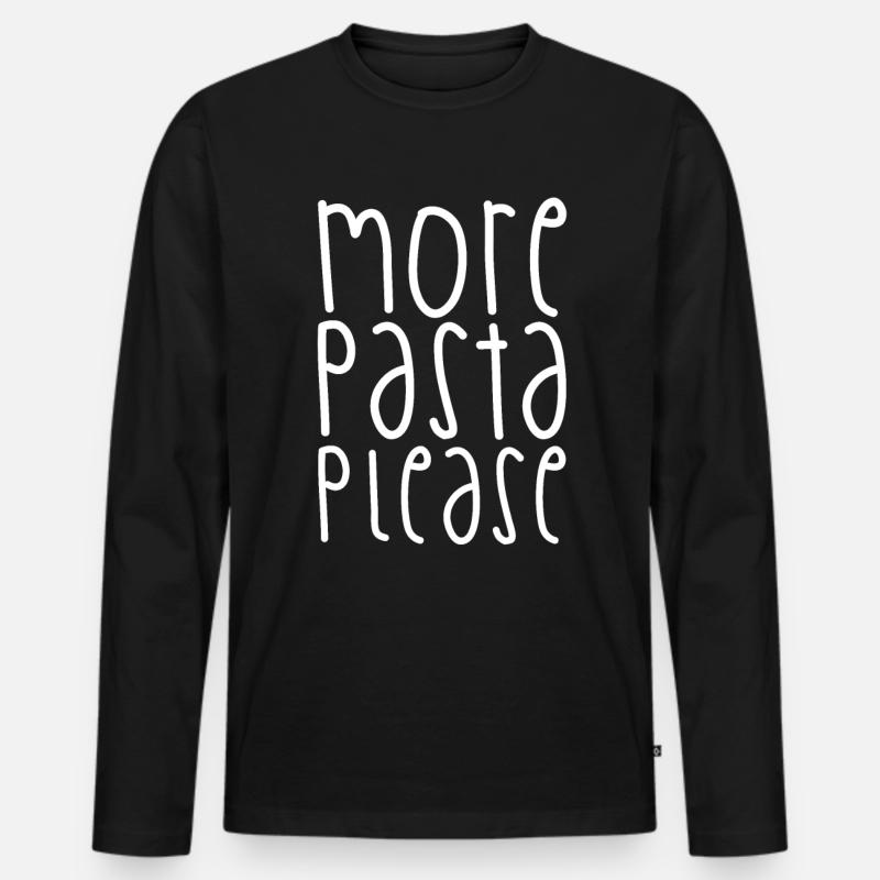 More Pasta Please - Men's Premium Organic Long Sleeve Shirt - black