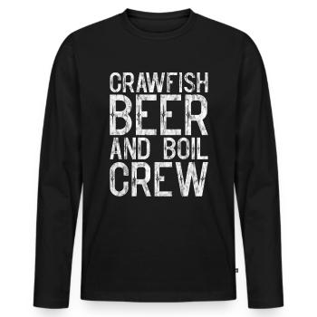 Crawfish Beer And Boil Crew 3 - Men's Premium Organic Long Sleeve Shirt - black - Front - Nico (187cm)