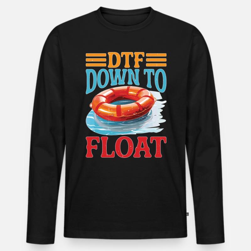 DTF Down To Float - Männer Premium Bio Langarmshirt - Schwarz
