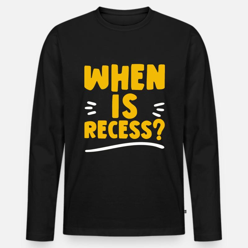 When Is Recess 2 - Männer Premium Bio Langarmshirt - Schwarz