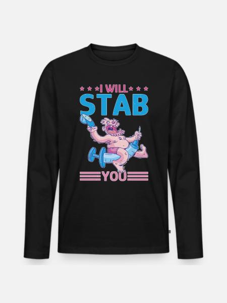 I Will Stab You 5 - Männer Premium Bio Langarmshirt - Schwarz