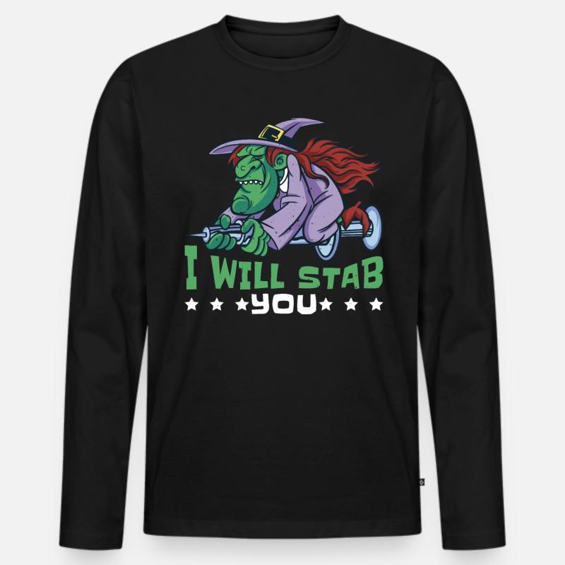 I Will Stab You 7 - Männer Premium Bio Langarmshirt - Schwarz