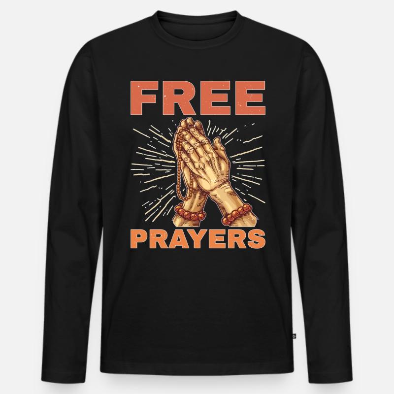 Free Prayers 6 - Männer Premium Bio Langarmshirt - Schwarz