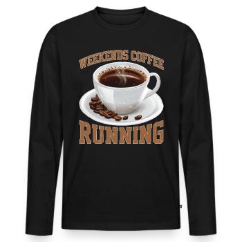 Weekends Coffee Running 2 - Männer Premium Bio Langarmshirt - Schwarz - Vorne - Nico (187cm)