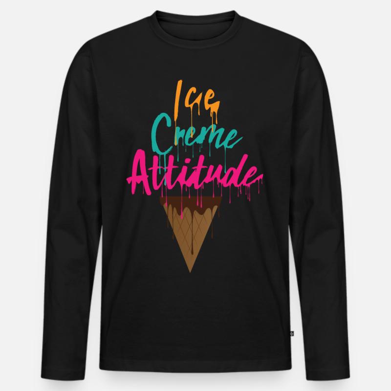 Eis Attitude - Männer Premium Bio Langarmshirt - Schwarz