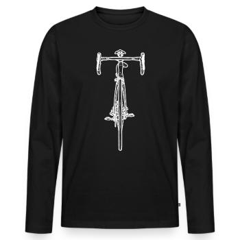 coureur - T-shirt manches longues Premium bio Homme - noir - Devant - Nico (187cm)