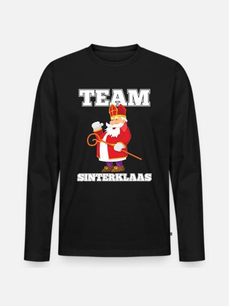 Dutch Christmas Team Sinterklaas graphic - Men's Premium Organic Long Sleeve Shirt - black