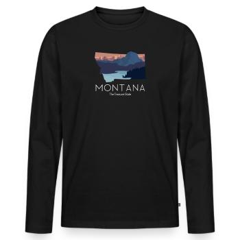Montana Proud State Motto The Treasure State - T-shirt manches longues Premium bio Homme - noir - Devant - Nico (187cm)