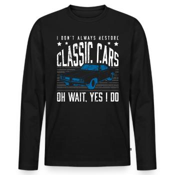 Classic Cars Detailer Vintage Car Restoration - Men's Premium Organic Long Sleeve Shirt - black - Front - Nico (187cm)
