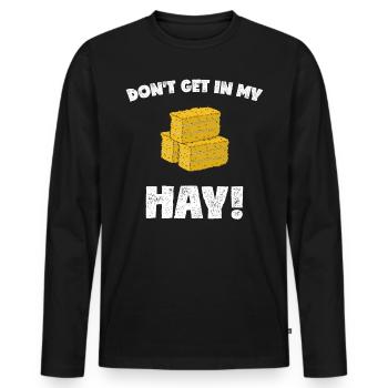 Punny Farm Work Rancher Hay Bale Grafik - Männer Premium Bio Langarmshirt - Schwarz - Vorne - Nico (187cm)