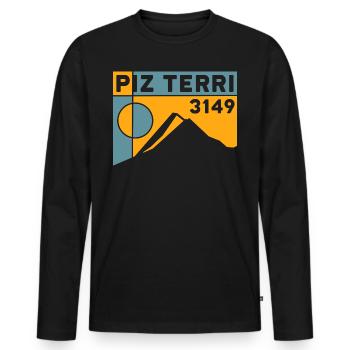 Piz Terri Adula Alps Mountain Tour Souvenir - T-shirt manches longues Premium bio Homme - noir - Devant - Nico (187cm)