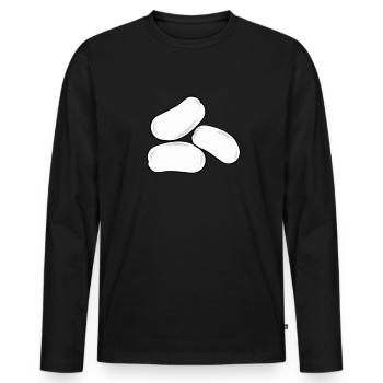 haricots - T-shirt manches longues Premium bio Homme - noir - Devant - Nico (187cm)