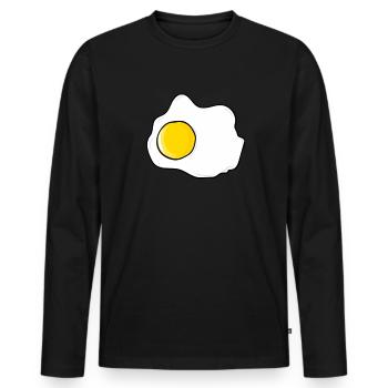 Fried egg - eggs - Men's Premium Organic Long Sleeve Shirt - black - Front - Nico (187cm)