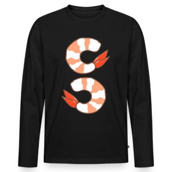 Garnele - Männer Premium Bio Langarmshirt - Schwarz - Vorne - Nico (187cm)