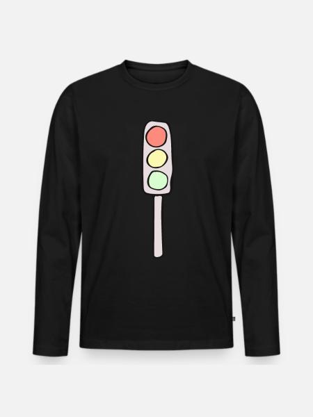 traffic light - Men's Premium Organic Long Sleeve Shirt - black