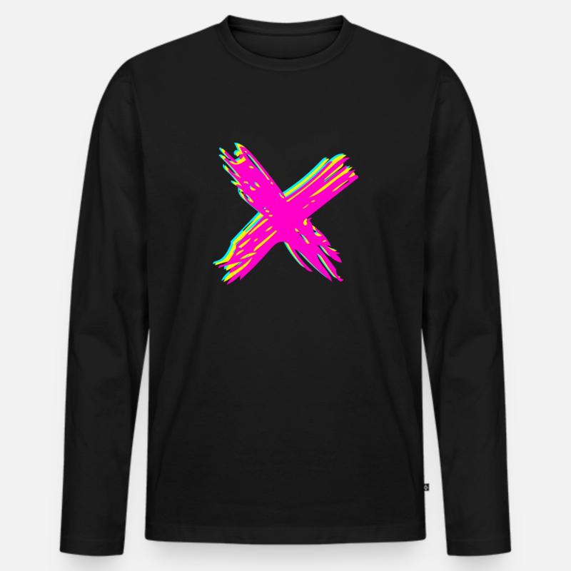 Zeichen - Männer Premium Bio Langarmshirt - Schwarz