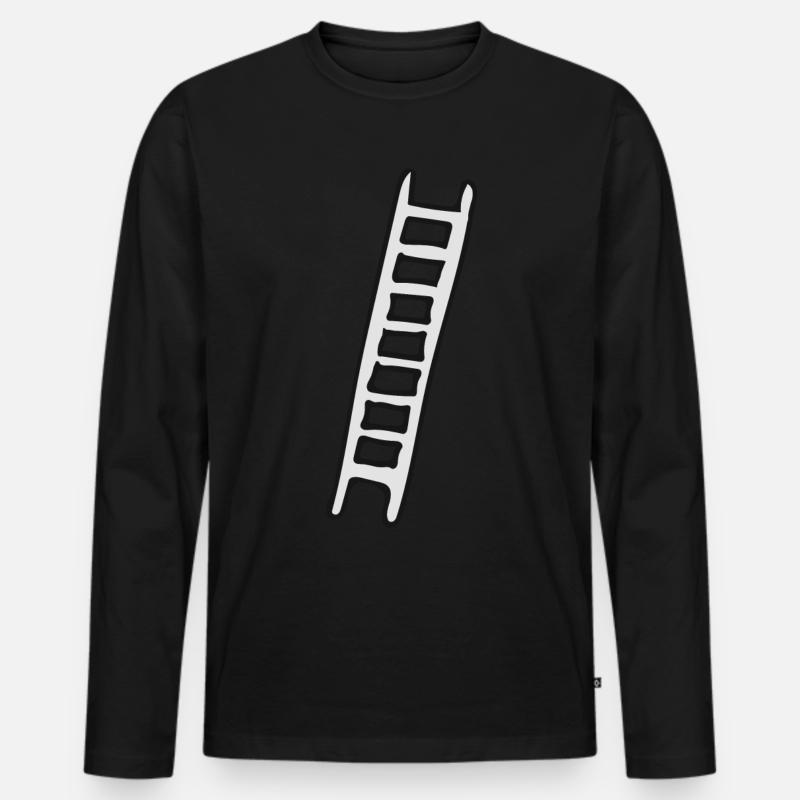 Leiter - Männer Premium Bio Langarmshirt - Schwarz