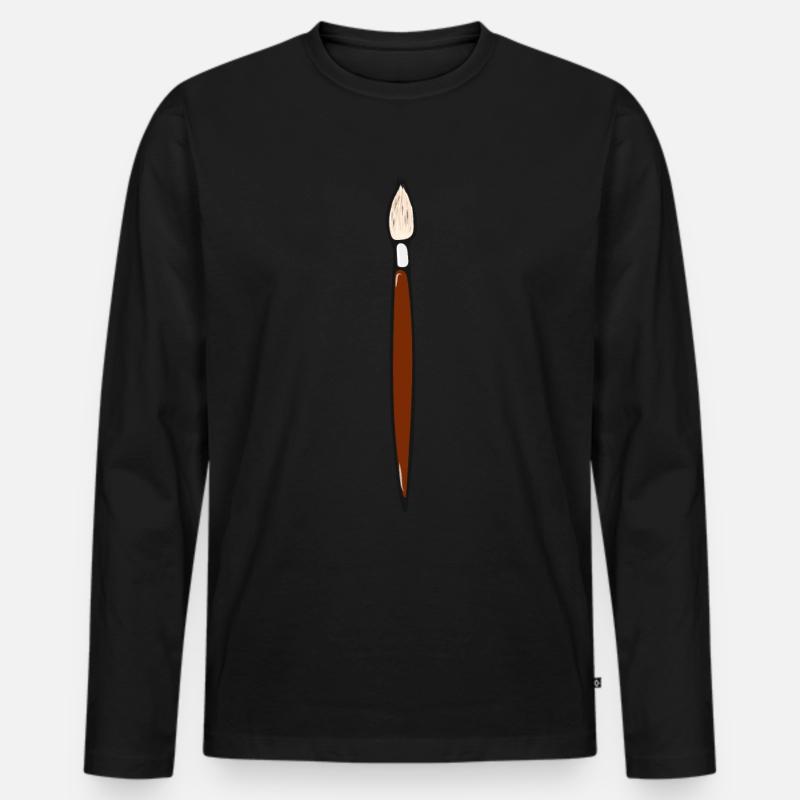 Pinsel - Männer Premium Bio Langarmshirt - Schwarz