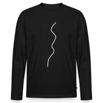Faden - Männer Premium Bio Langarmshirt - Schwarz - Vorne - Nico (187cm)