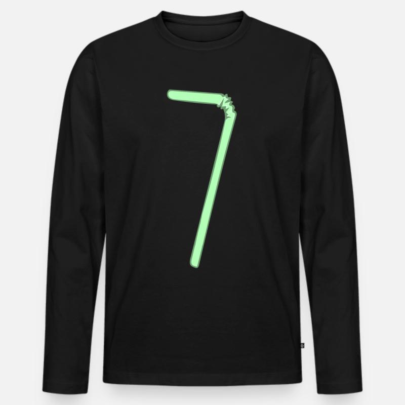 Strohhalm - Geschenkidee - Männer Premium Bio Langarmshirt - Schwarz