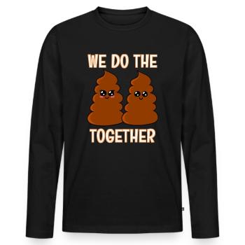 Shit - Lustig - Männer Premium Bio Langarmshirt - Schwarz - Vorne - Nico (187cm)