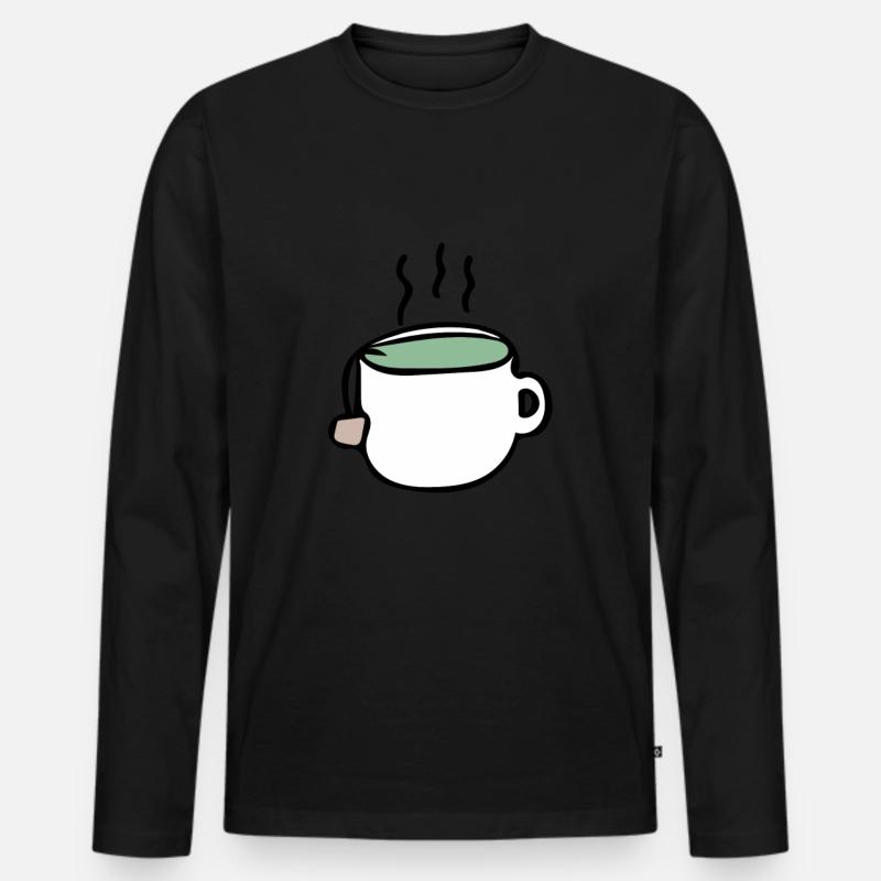 Tee - Männer Premium Bio Langarmshirt - Schwarz