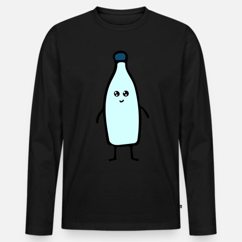 Flasche - Männer Premium Bio Langarmshirt - Schwarz