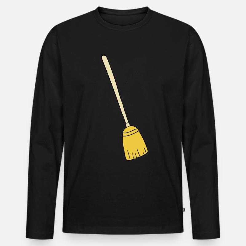 Besen - Männer Premium Bio Langarmshirt - Schwarz