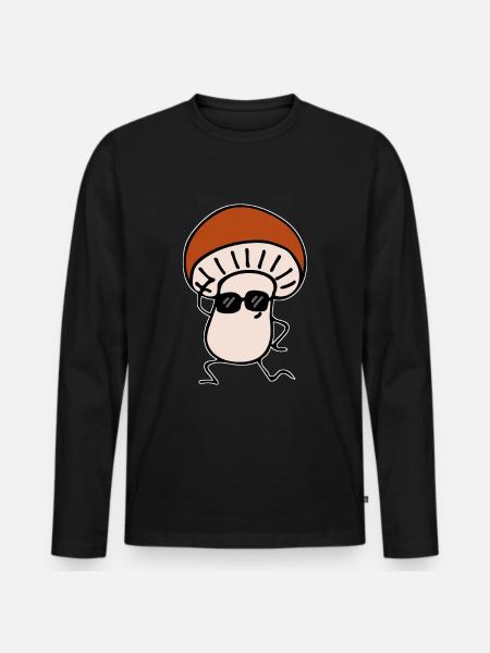 Pilz - Männer Premium Bio Langarmshirt - Schwarz