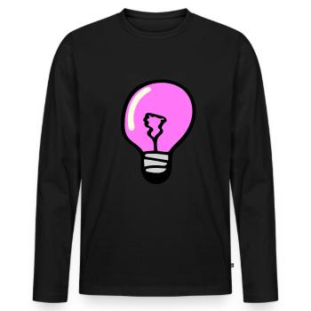 Light bulb - Men's Premium Organic Long Sleeve Shirt - black - Front - Nico (187cm)