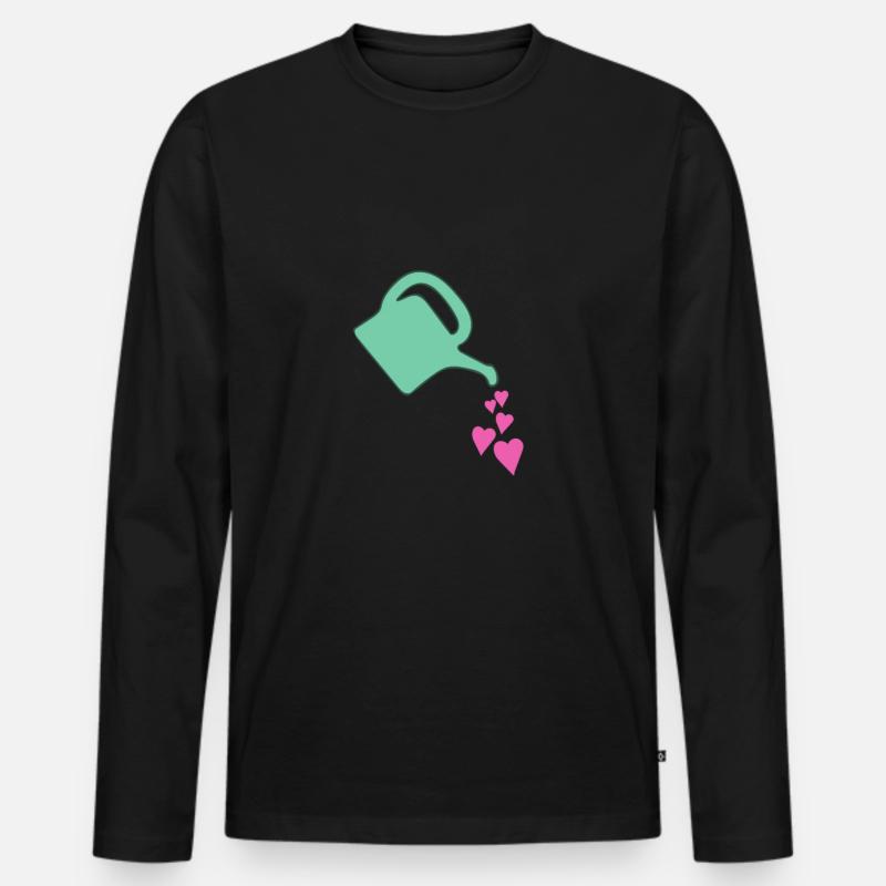 Gießkanne - Männer Premium Bio Langarmshirt - Schwarz