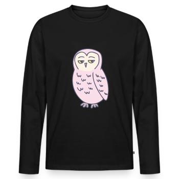 Owl Annoyed Funny - Men's Premium Organic Long Sleeve Shirt - black - Front - Nico (187cm)