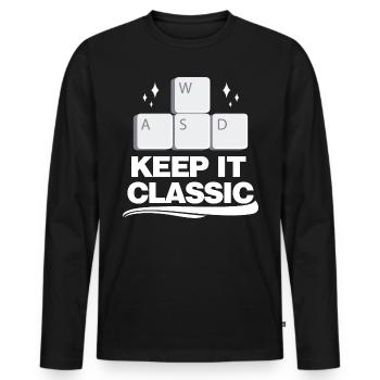Retro Zocker Sprüche Gaming Geschenk - Männer Premium Bio Langarmshirt - Schwarz - Vorne - Nico (187cm)