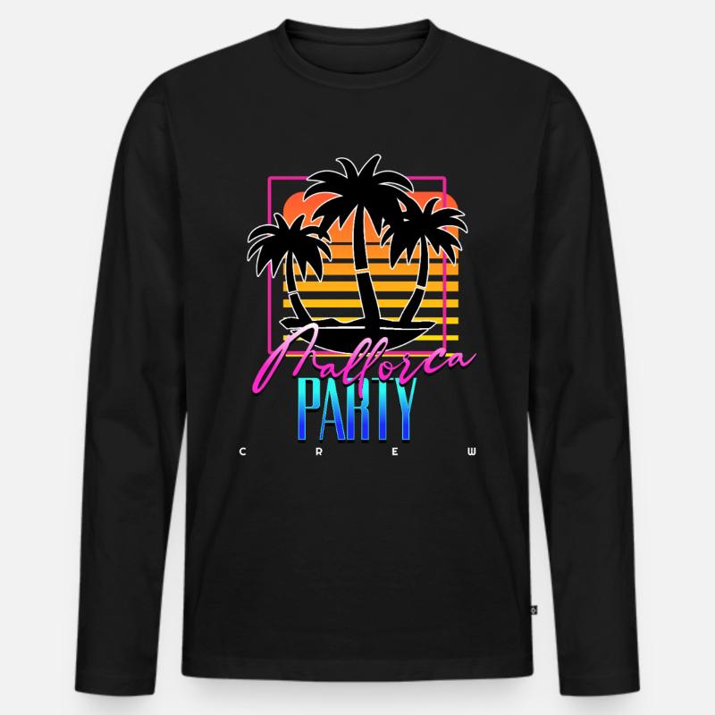 Mallorca Party Crew - Männer Premium Bio Langarmshirt - Schwarz