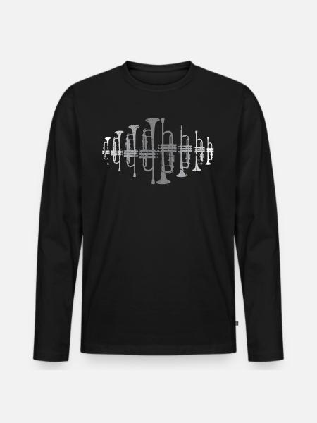 Trumpets design instruments music - Men's Premium Organic Long Sleeve Shirt - black